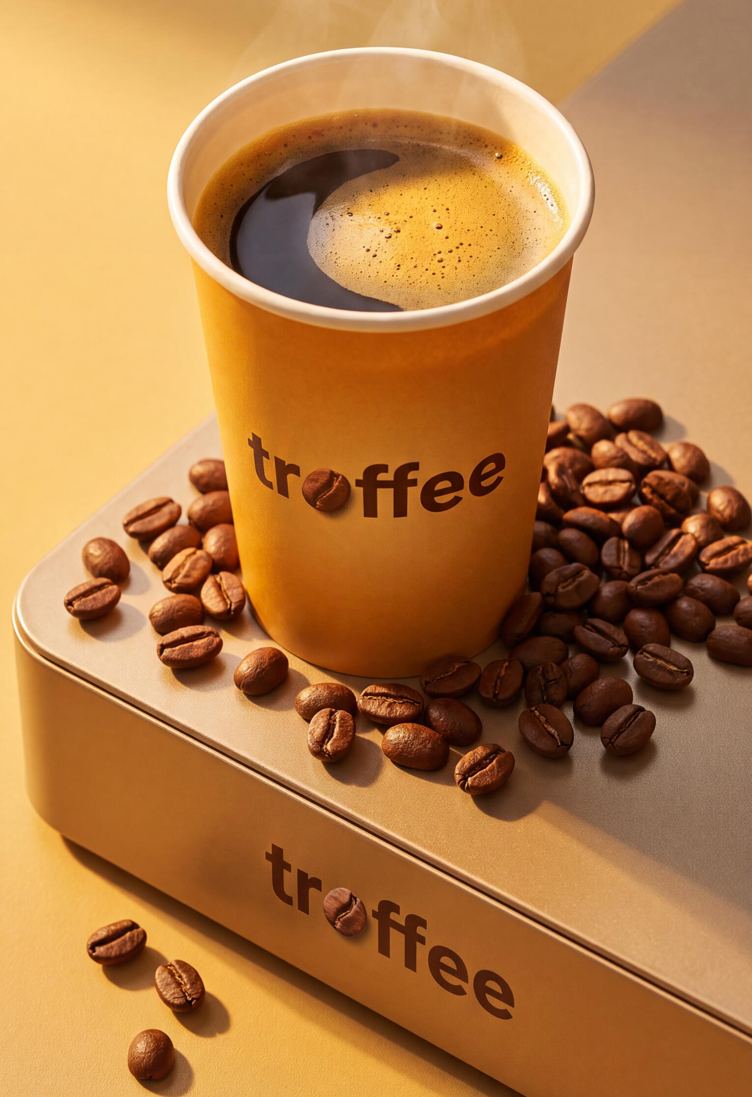 Troffee bean-to-cup coffee machine in a bright modern space